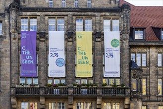 New Chemnitz City Hall, city administration. Advertising for the European Capital of Culture 2025.