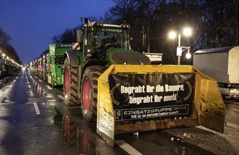 Thousands of farmers demonstrate with their tractors and logistics companies against the planned