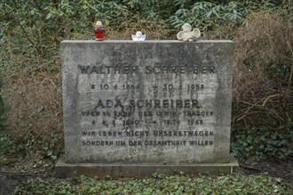 Walther and Ada Schreiber, grave, Waldfriedhof Dahlem, Hüttenweg, Steglitz-Zehlendorf, Berlin,