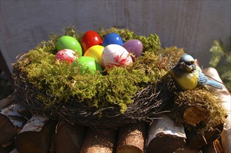 Easter custom, Easter fountain in Franconian Switzerland, detail, here in Bieberbach, district of