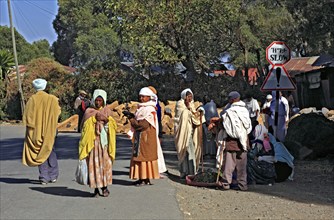 Europia district, locals in Debre Lebanon, Ethiopia, Africa