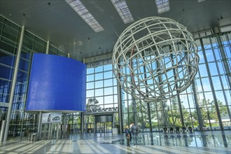 Piazza entrance area in the Group Forum, Autostadt Volkswagen, Wolfsburg, Lower Saxony, Germany,