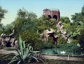 Cairo, Egypt, The Esbekieh Caves, 1890, Historic, digitally restored reproduction from a 19th