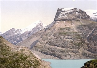 Passhöhe, Schwarenbach, Altels und Rinderhorn, Bernese Oberland, Switzerland, Historic, digitally