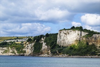 White Cliff from a drone, Jurassic Coast, Seaton, Devon, England, United Kingdom, Europe