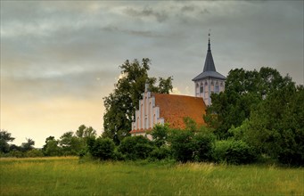 Criewen village church, Lower Oder Valley National Park, Brandenburg, Germany, Europe