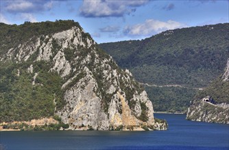 Wallachia, Danube at Sivinita, view of the Serbian side, Iron Tor nature park Park, Danube