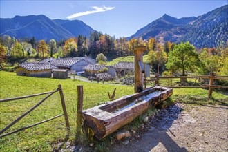 Markus Wasmeier Farm Museum in autumn, Schliersee, Mangfall mountains, Upper Bavaria, Bavaria,