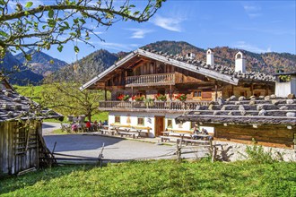 Markus Wasmeier Farm Museum in autumn, Schliersee, Mangfall mountains, Upper Bavaria, Bavaria,