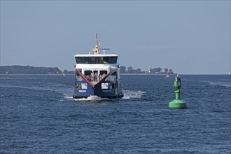 Fjord ferry, buoy, Friedrichsort, Kiel, Schleswig-Holstein, Germany, Europe