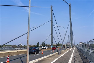 The Theodor-Heuss-Bridge, Rhine crossing, cable-stayed bridge, first road bridge of the so-called