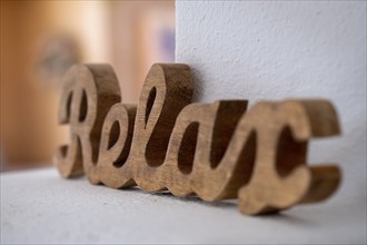 Relax sign, come to rest, Hotel Servus Gelting, Upper Bavaria, Bavaria, Germany, Europe