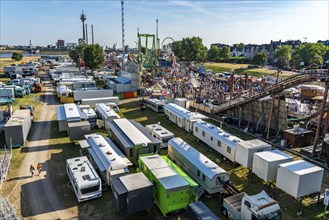 The Rhine Fair in Düsseldorf, in the Rhine meadows in the Oberkassel district, on the Rhine, North