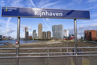 The Rijnhaven, a 28-hectare harbour basin, has now been filled in by almost a third to create space