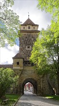 Gallows Gate in the old town centre of Rothenburg ob der Tauber. Rothenburg, Bavaria, Germany,