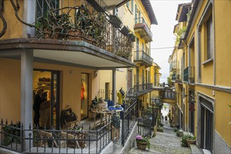 Picturesque alley, Bellagio, Province of Como, Lombardy, Italy, Europe