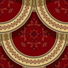 Seamless Latvian embroidery circular pattern, vector template for your design