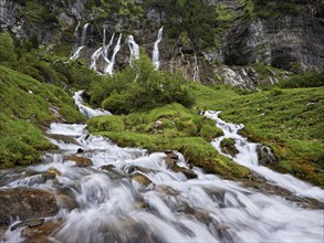 Cascades from the Jungibach Falls, Gental, Canton Bern, Switzerland, Europe