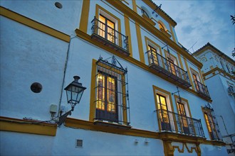 Seville streets at an early sunset in the historic center