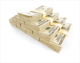 Pyramid of 100 thousand dollars of one hundred dollar bills isolated. transparent PNG