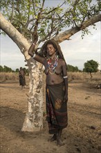 Woman from the Arbore ethnic group with colourful beaded necklaces and metal bracelets, Southern