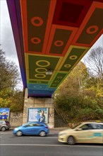 The Rainbow Bridge or Lego Bridge 2.0, over Dahler Straße, B7, undersides of bridges designed by