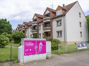 Distribution box for fibre optic technology, fast Internet, from Deutsche Telekom, in a residential