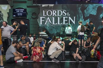 Gamescom, the world's largest trade fair for video and computer games, queue in front of the stands