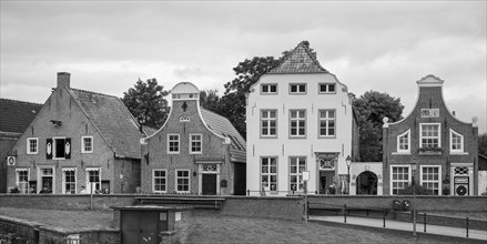 Building at the harbour, Greetsiel, East Frisia, Lower Saxony, Germany, Europe