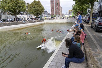 Surfing facility in the city centre of Rotterdam, Rif010, supposedly the world's first wave