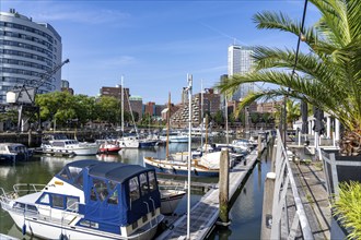 Rotterdam Marina, sports boat harbour, sailing boats, motor yachts, in the inland harbour,