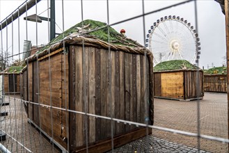 The Christmas market at the Centro shopping centre, set up but closed due to the 2nd lockdown