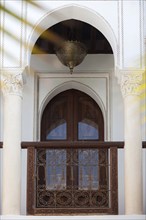 Balcony in Riad, Column, Traditional, Window, Room, Decorated, Ornament, Lamp, Decoration, Art,