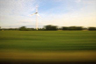 Long exposure from a moving train, Greven, Münsterland, North Rhine-Westphalia, Germany, Europe