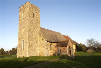 St John the Baptist, rural thatched church, Butley, Suffolk, England, United Kingdom, Europe