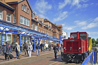 Island of Borkum, railway station, East Frisia, Lower Saxony, Federal Republic of Germany