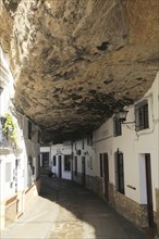 Buildings built with cave rock roof at Setenil de las Bodegas, Cadiz province, Spain, Europe