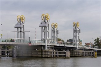 Stadsbrug, city bridge over the river Ijssel, Kampen, province of Overijssel, Netherlands