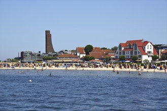 Europe, Germany, Schleswig Holstein, Kiel, Kiel Fjord, Baltic Sea, Laboe, Beach and Naval Memorial,