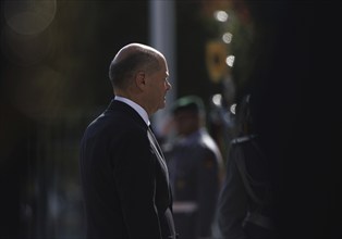 Olaf Scholz, Federal Chancellor, during a reception at the Federal Chancellery in Berlin,