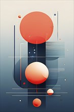 Minimalist illustration, abstract wallpaper as symbol for technical objects, AI generated