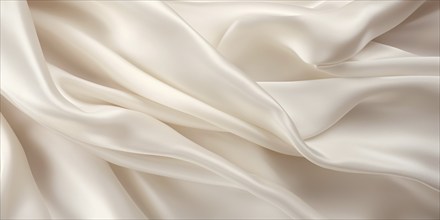 Close up of luxurious white silk fabric. KI generiert, generiert, AI generated