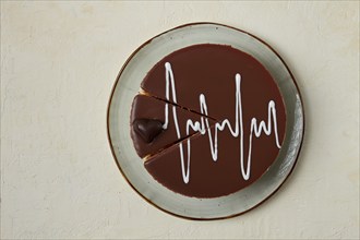 Bird's milk cake, top view, breakfast, love, chocolate heart