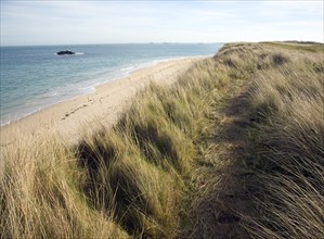 Sandy beach Oyster Point, Island of Herm, Channel Islands, Great Britain