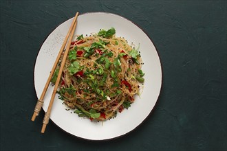 Funchosa, Korean salad, with vegetables, homemade, no people