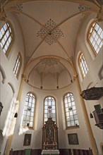 Vault and chancel of the Evangelical Lutheran Neupfarrkirche, Regensburg, Upper Palatinate,