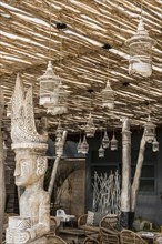 Beach restaurant with decoration, beach club, beach club, beach holiday, lamps, tone on tone,