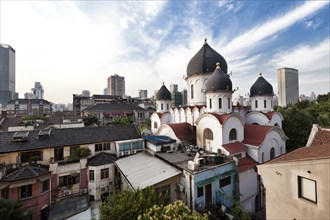 View on Orthodox christian church in morning changhai