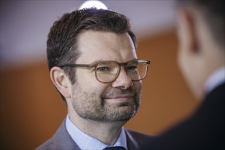 Marco Buschmann (FDP), Federal Minister of Justice, pictured during a cabinet meeting at the