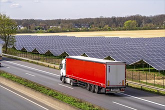 Solar park near Neukirchen-Vluyn, along the A40 motorway, over 10, 000 solar modules spread over 4